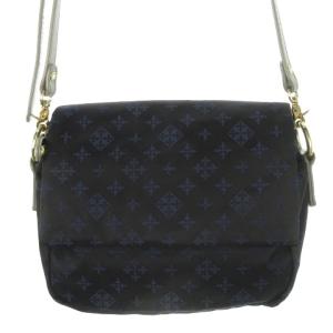 ショルダーバッグ ネイビー 紺 グレー フラップ 総柄 マグネット ジップ開閉 取り外し可能 調節可能