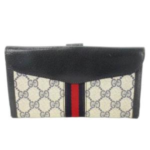 GUCCI オールドグッチ GGスプリーム 長財布 ロング ウォレット シェリーライン インターロッキング レザー