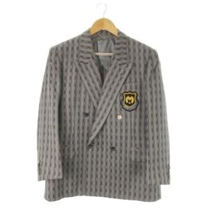 テーラードジャケット ブレザー グレー ダブル ストライプ柄 /CK21 GY99