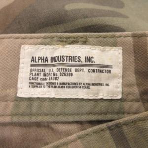 ALPHA INDUSTRIES パンツ コットン ストレート L 緑 グリーン 迷彩柄 カモフラージュ柄 /AH27 GY99