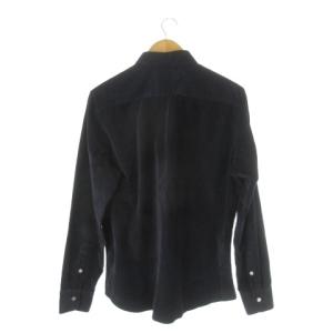 PS Paul Smith シャツ XL 紺 ネイビー 黒 ブラック コーデュロイ ワンポイント /CK34 GY99