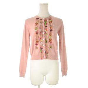 カーディガン 38 M ピンク フリル 花柄 フローラル柄 /CK29 GY99