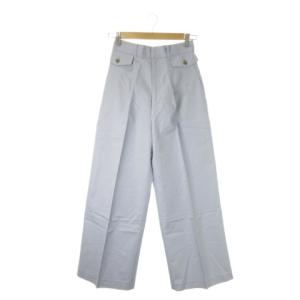 Colors ワイドパンツ ハイウエスト 麻 リネン混 M 青 ライトブルー /AO27 GY99