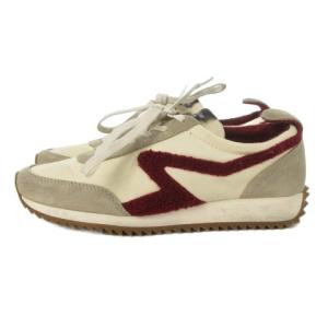 スニーカー ローカット スエード ボア 36.5 23.5cm ライトベージュ レースアップ /AO13