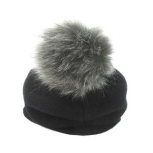 THE NORTH FACE ニットキャップ つば付きニット帽 アウトドア ONE 黒 ブラック ポンポン取り外し可能 /MN10 GY99