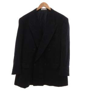 GIVENCHY スーツ セットアップ ダブル テーラードジャケット スラックス パンツ ウール ストライプ 紺 ネイビー