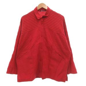 シャツ 長袖 ストライプ サイズN 赤 レッド /JS GY44