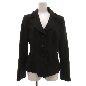 ARMANI COLLEZIONI セットアップ テーラードジャケット スカート ウール フリル ひざ丈 総裏地 42 茶 ブラウン /JS