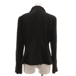 ARMANI COLLEZIONI セットアップ テーラードジャケット スカート ウール フリル ひざ丈 総裏地 42 茶 ブラウン /JS