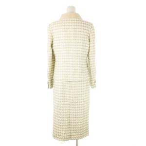 Pierre Cardin セットアップ ツイード ジャケット タイトスカート 切替 ラメ 11 白 ホワイト /CK14 GY22