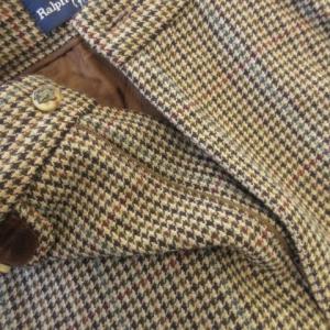 RALPH LAUREN ロングスカート フレア ツイード ウール ワンポイント 千鳥格子 チェック 9 茶 ブラウン /CK20