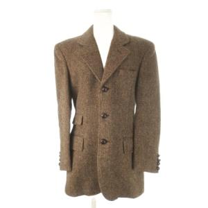 テーラードジャケット ツイード ヘリンボーン 総裏地 ウール 9 茶 ブラウン /CK18 GY22