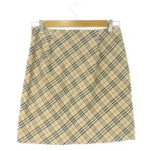 BURBERRY BLUE LABEL スカート 台形 ミニ ノバチェック コットン 38 M ベージュ /CK21 GY22