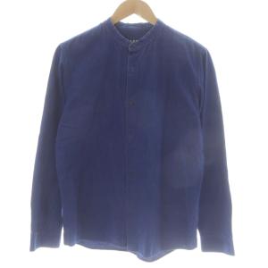 バンドカラーシャツ 長袖 S インディゴ /KW GY99