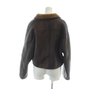 LAUTREAMONT レザージャケット ダブル 長袖 ショートボア M 茶 ブラウン GY99 /MQ