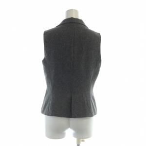 SNIDEL 24AW スタンダードジレ ベスト ダブル 金ボタン ロゴ Vネック ワンサイズ グレー GY99 /MQ