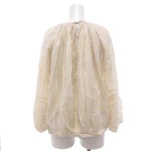 Drawer ギャザー ブラウス シルク混 36 クリームカラー