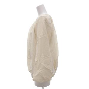 Drawer ギャザー ブラウス シルク混 36 クリームカラー