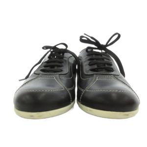 Salvatore Ferragamo レザー スニーカー ステッチ 7.5 ブラック /UO GY64
