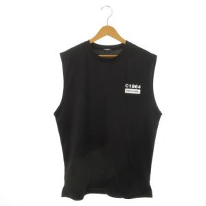 DSQUARED2 HOME ノースリーブTシャツ L 黒 ブラック ロゴプリント /MN5 GY99