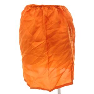 YVES SAINT LAURENT ペチスカート イージー M オレンジ ウエストゴム ひざ丈 /FF
