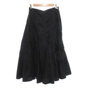 フレア スカート ミモレ ロング M 黒 ブラック TF-S023 AD2002 /AE GY50