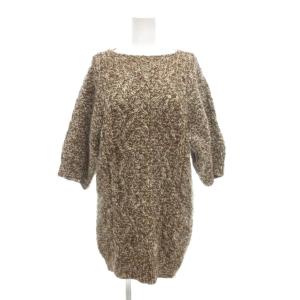 ケーブルニット プルオーバー ウール XS ブラウン