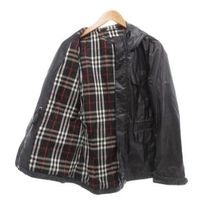 BURBERRY BLACK LABEL フーデッドジャケット M 黒 ブラック ジップアップ ウエストドロスト BMP13-701-09 /AE