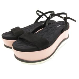 スポーツサンダル ストラップ 厚底 37 ピンク 黒 ブラック /JS