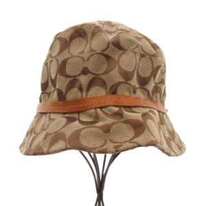 COACH シグネチャー バケットハット バケハ 帽子 ジャガード M/L 茶 ブラウン /JS GY50