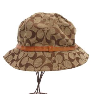 COACH シグネチャー バケットハット バケハ 帽子 ジャガード M/L 茶 ブラウン /JS GY50