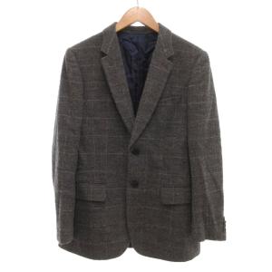 SOHO テーラードジャケット チェック柄 ツイード アルパカ混 L グレー /JS GY50