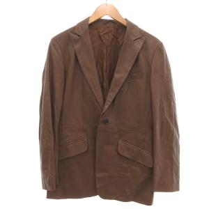 レザージャケット テーラード ピークドラペル M 茶 ブラウン /JS GY50