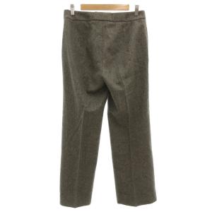 Max Mara 白タグ ウールパンツ スラックス アンゴラ混 ストレート 42 センタープレス グレー /GV GY50