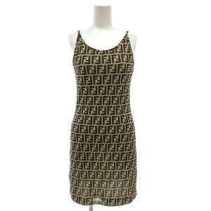 ヴィンテージ ズッカ柄 キャミソールワンピース 40 ブラック