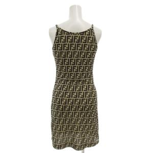 FENDI ヴィンテージ ズッカ柄 キャミソールワンピース 40 ブラック