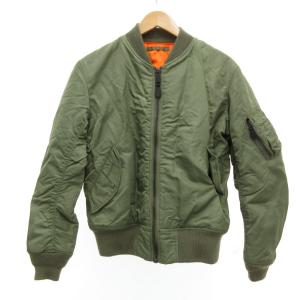 AVIREX MA-1 中綿ボンバージャケット ブルゾン ワッペン ブランドロゴ L カーキ オレンジ 6162164