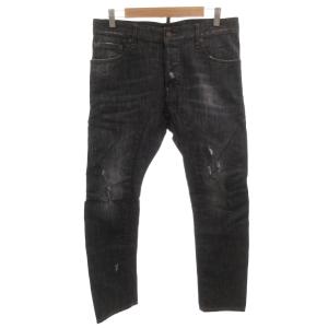 Tidy biker jean デニムパンツ ジーンズ 48 黒 ブラック ダメージ加工 ウォッシュ加工
