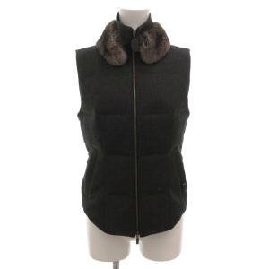 ダウンベスト 38 グレー ジップアップ 28968