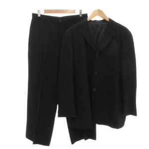スーツ ジャケット パンツ セットアップ ウール 50 黒 ブラック 3B /UO GY14