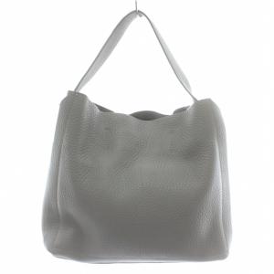 FURLA カプリッチョ ホーボー ハンドバッグ トート ショルダー 2WAY レザー ロゴ ゴールド金具 グレー