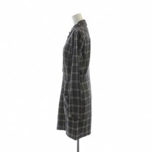 Burberry's BLUE LABEL シャツワンピース 長袖 ロング チェック柄 フレア 38 S グレー GY14 /MQ