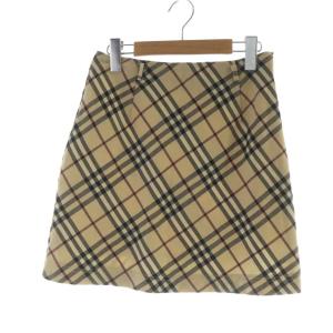ミニスカート 台形 ロゴ ノバチェック M ベージュ GY14 /MQ