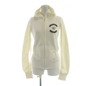 パーカー 長袖 フード ジップアップ ロゴ 38 S 白 ホワイト GY14 /MQ