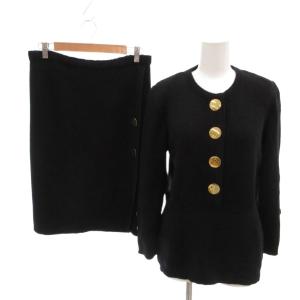 BOUTIQUE 美品 ヴィンテージ セットアップ ニット ジャケット スカート ウール メタルボタン