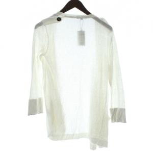 BURBERRY LONDON カーディガン 1 白 ホワイト ノーカラー エポレット付き 長袖 /KW GY99