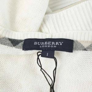 BURBERRY LONDON カーディガン 1 白 ホワイト ノーカラー エポレット付き 長袖 /KW GY99