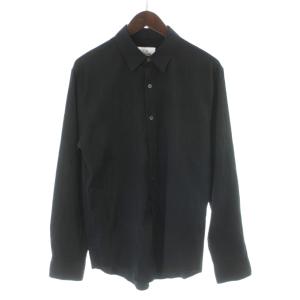 シャツ L 黒 ブラック 無地 レギュラーカラー 長袖 /KW GY99