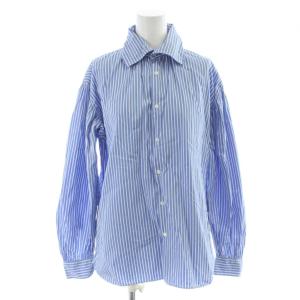 シャツ 0 水色 ライトブルー 白 ホワイト ストライプ柄 レギュラーカラー 長袖 /KW GY99
