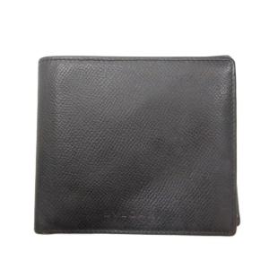 二つ折り財布 レザー スクエア ブラック /UO GY04
